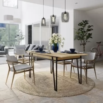 Masa extensibila Pal, Decortie, 132/170x80x76 cm, PAL melaminat, oak imagine