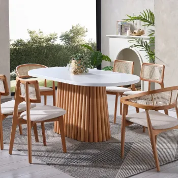 Masa, Fairfax, Soho, 170x75x90 cm, Alb / Natural imagine