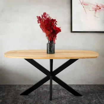 Masa Glima, Homla, 160x80x76 cm, lemn/metal, natur imagine