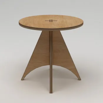 Masa, Hanah Home, Arcus, 75x75x75 cm, 100% BIRCH PLYWOOD, Lemn natural imagine