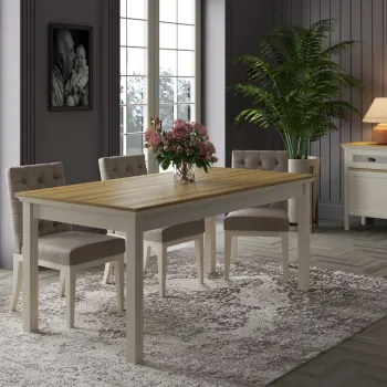 Masa, Hanah Home, FRN-21023, 180.2x77.6x90.2 cm, PAL, Crem / Gri imagine