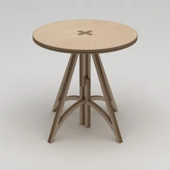 Masa, Hanah Home, Orbis, 75x75x75 cm, 100% BIRCH PLYWOOD, Lemn natural imagine