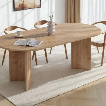 Masa, Hanah Home, Sabella, 200x75x90 cm, PAL, Maro imagine