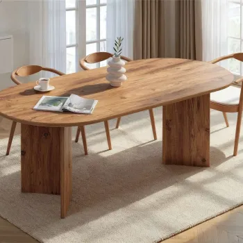 Masa, Hanah Home, Sabella, 200x75x90 cm, PAL, Maro imagine