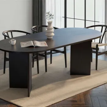 Masa, Hanah Home, Sabella, 200x75x90 cm, PAL, Negru imagine