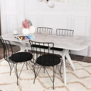 Masa, Nmobb , Ares 1042, 180x75x80 cm, MDF , Alb imagine