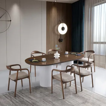 Masa, Nmobb, LI, 200x77x100 cm, 100% MDF VOPSIT/LACUIT, Nuc/Alb imagine