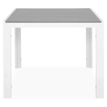 Masa patrata Encore, 90x90x74 cm, aluminiu, alb/gri imagine