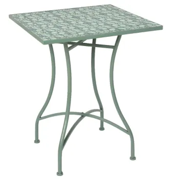Masa pentru gradina Orleans, Decoris, 58 x 58 x 72 cm, pliabil, fier/ceramica, verde imagine