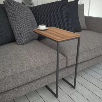 Masa pentru laptop, Comforty, Callen, 46 x 62 x 26 cm, pal melaminat/metal, nuc/negru imagine