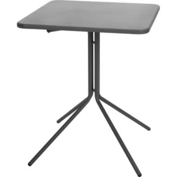 Masa pliabila patrata pentru gradina Heinner, 58x58x70 cm, otel, gri inchis imagine