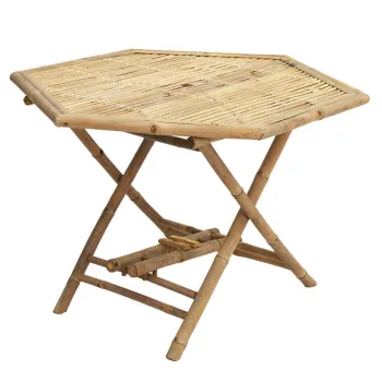 Masa pliabila pentru gradina Nando, Pakoworld, 114x100x75 cm, bambus, natural imagine