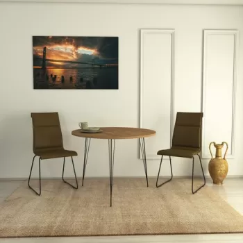 Masa Sandalf Oak, Comforty, 90x75 cm, maro imagine