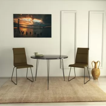 Masa Sandalf Royal, Comforty, 90x75 cm, negru/alb imagine