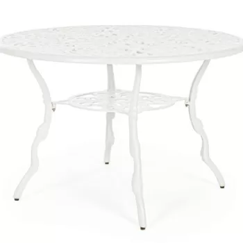 Masa Victoria, Bizzotto, O110 x 71.5 cm, aluminiu turnat, finisaj semi-lucios, alb imagine