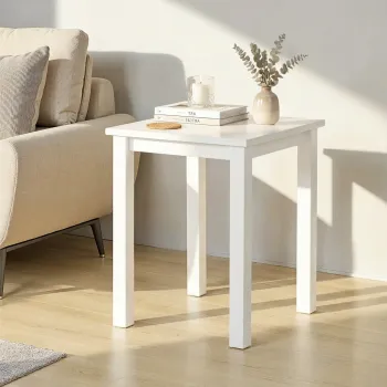 Masuta Asgar , Inter Link, 45x45x55 cm, lemn, alb imagine