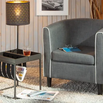 Masuta Club Ny Magazin, Inter Link, 35x35x40 cm, metal, antracit imagine