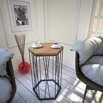 Masuta, Comforty, Cetrus Kafkas, 40x62x35 cm, Stejar inchis / negru imagine