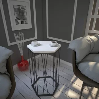 Masuta, Comforty, Cetrus Wood, 40x62x35 cm, Alb negru imagine