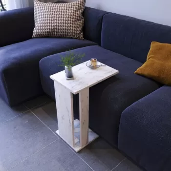 Masuta, Comforty, Pasific C Sehpa, 30x61x43 cm, Alb negru imagine