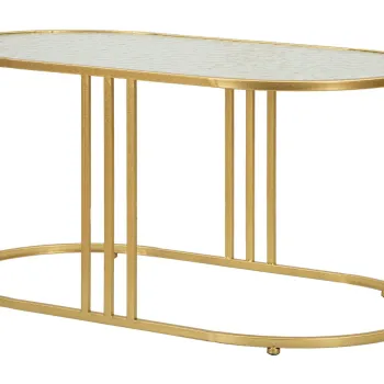 Masuta de cafea Antalia, Mauro Ferretti, 90x50x45 cm, fier/sticla, auriu imagine