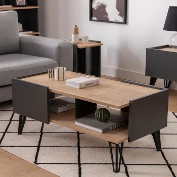 Masuta de cafea, Arnetti, Viper, 103.6x53.6x45.5 cm, PAL, Safir / Antracit imagine