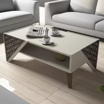 Masuta de cafea Beril Cream, Hommy Craft, 105x58x40 cm, crem imagine