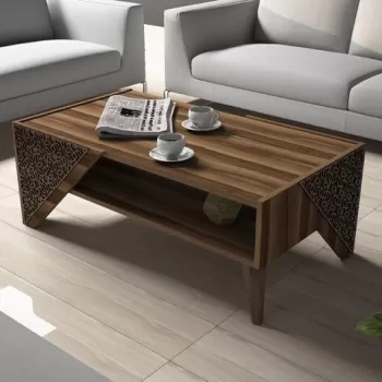 Masuta de cafea Beril Walnut, Hommy Craft, 105x58x40 cm, aluna imagine