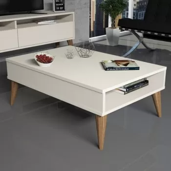 Masuta de cafea Best Cream, Hommy Craft, 90x60x34,6 cm, crem imagine