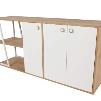 Masuta de cafea, Bexley, Gold Line, 80x80x40 cm, PAL, Alb/Negru imagine