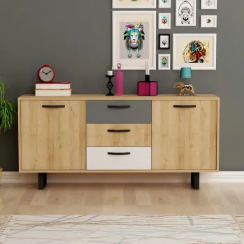 Masuta de cafea, Bexley, Lord, 90x40x60 cm, PAL, Antracit / Argintiu imagine