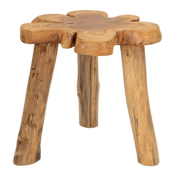 Masuta de cafea Bintang, Mauro Ferretti, 47x50x50 cm, tec reciclat, lucrat manual, model unicat, maro imagine