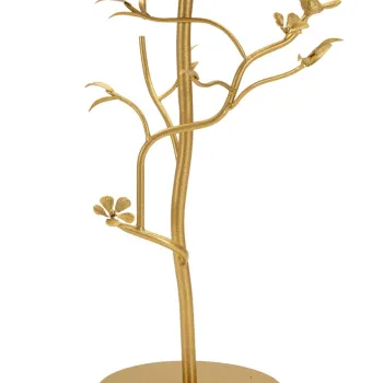 Masuta de cafea Birds Glass, Mauro Ferretti, 38x60 cm, fier/sticla, auriu imagine