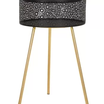 Masuta de cafea Blacky, Mauro Ferretti, O 40x65 cm, fier, auriu/negru imagine