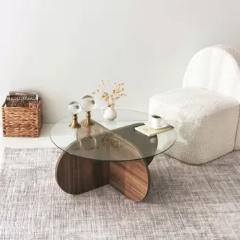 Masuta de cafea Bubble, Neostill, D75x35 cm, maro imagine