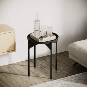 Masuta de cafea, Cerritos, Shb-002-A, 44x57x44 cm, Metal, Negru imagine