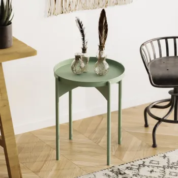 Masuta de cafea, Cerritos, Shb-002-E, 44x57x44 cm, Metal, Verde imagine