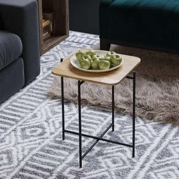 Masuta de cafea, Cerritos, Shb-005, 46x56x46 cm, Lemn, Negru / Natural imagine