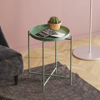 Masuta de cafea, Cerritos, Shb-007-D, 46x56x46 cm, Metal, Verde imagine