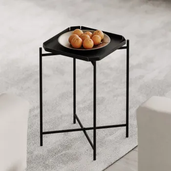 Masuta de cafea, Cerritos, Shb-008, 46x56x46 cm, Metal, Negru imagine