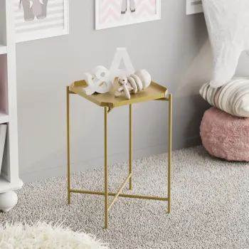 Masuta de cafea, Cerritos, Shb-008-A, 46x56x46 cm, Metal, Auriu imagine