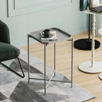 Masuta de cafea, Cerritos, Shb-008-C, 46x56x46 cm, Metal, Gri imagine