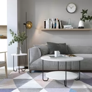 Masuta de cafea Corro Coffee, Homitis, 80x80x45 cm, alb imagine