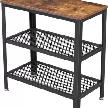 Masuta de cafea cu 2 rafturi Vasagle, 60 x 30 x 60 cm, PAL/otel, maro rustic imagine