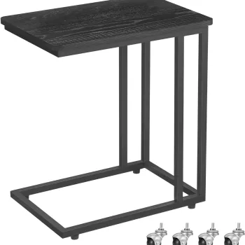 Masuta de cafea cu roti, Vasagle, 50x35x60 cm, max 25 kg, PAL/otel, negru imagine