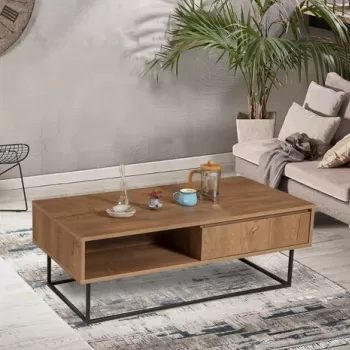 Masuta de cafea Dale, Sapphire, 120x60x43 cm, maro/negru imagine