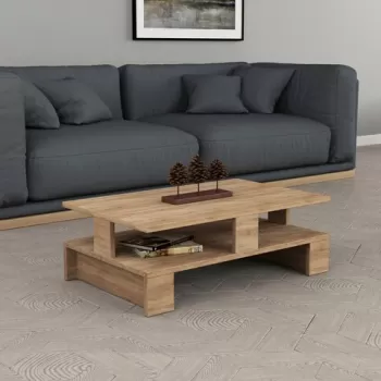 Masuta de cafea, Decortie, Mansu, 80x27.5x50 cm, Stejar imagine