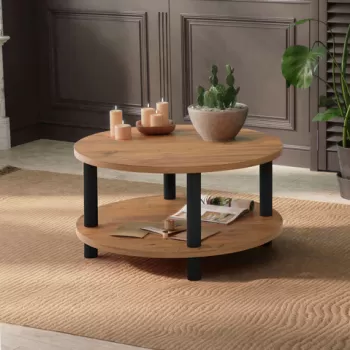 Masuta de cafea, Dora, Roby, Negru / Pin Atlantic imagine