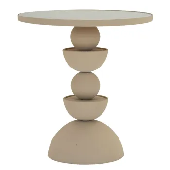 Masuta de cafea Dune, Mauro Ferretti, 40.5x42 cm, fier/oglinda, crem imagine