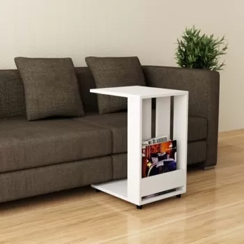 Masuta de cafea Edi, Decortie, 37x45x60 cm, alb imagine